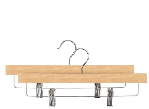 WOODEN PANTS HANGER LST017 NATURAL 2PCS