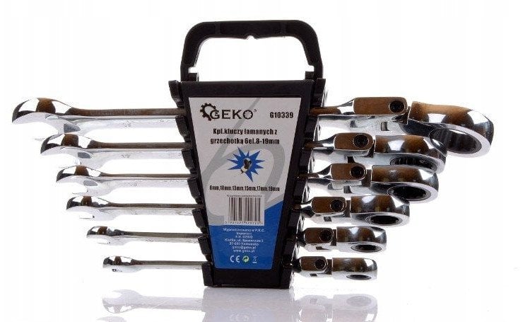 Kpl.kluczy łamanych z grzechotką 8-19mm 6szt(20)