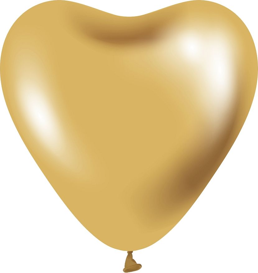 GoDan Balony BeautyxCharm, platynowe złote serca 12"/ 6 szt. Godan