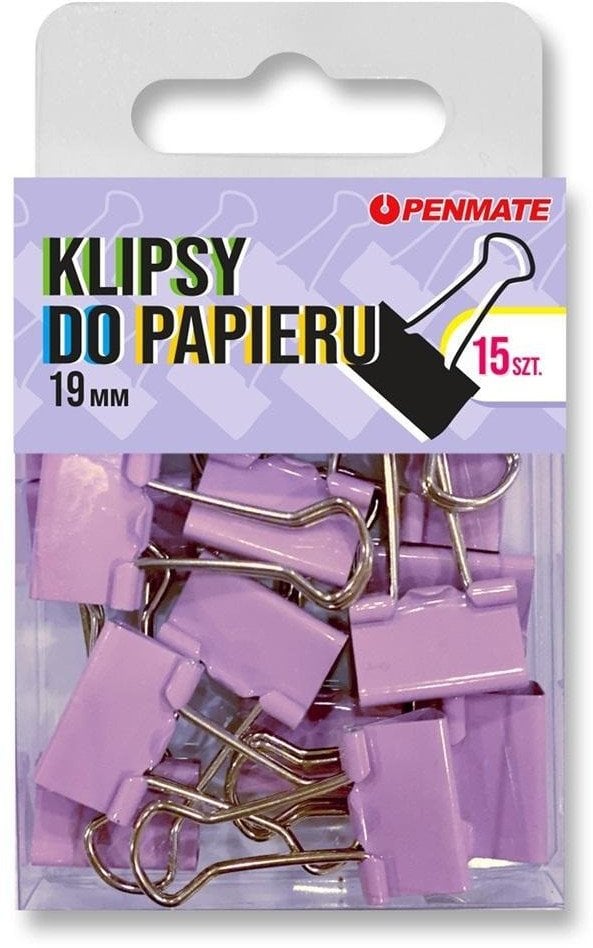 Klipsy do papieru 19mm fiołkowe
