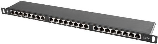 Lanberg Patch panel 0.5U 19" 24x RJ-45 Kat.5E Czarny (PPS5-0024-B)