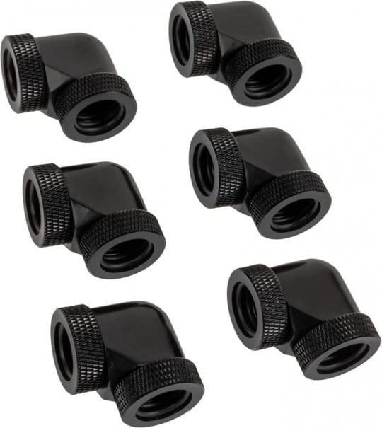 Raijintek Raijintek Pelias D160906, 16mm, 90 Grad Adapter - 6er-Pack, schwarz