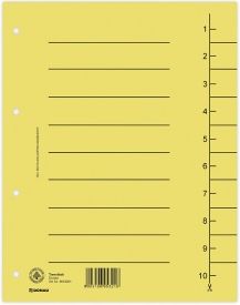 Donau Przekładka kartonowa do segregatora czysta żółta A4 (8610001-11)