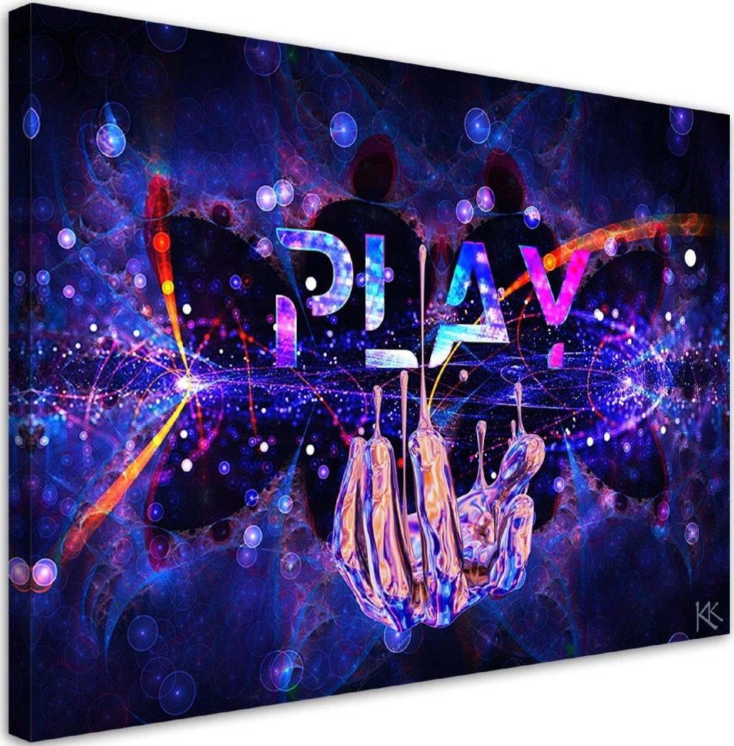 Feeby Obraz na płótnie, Neon z napisem Play - 120x80
