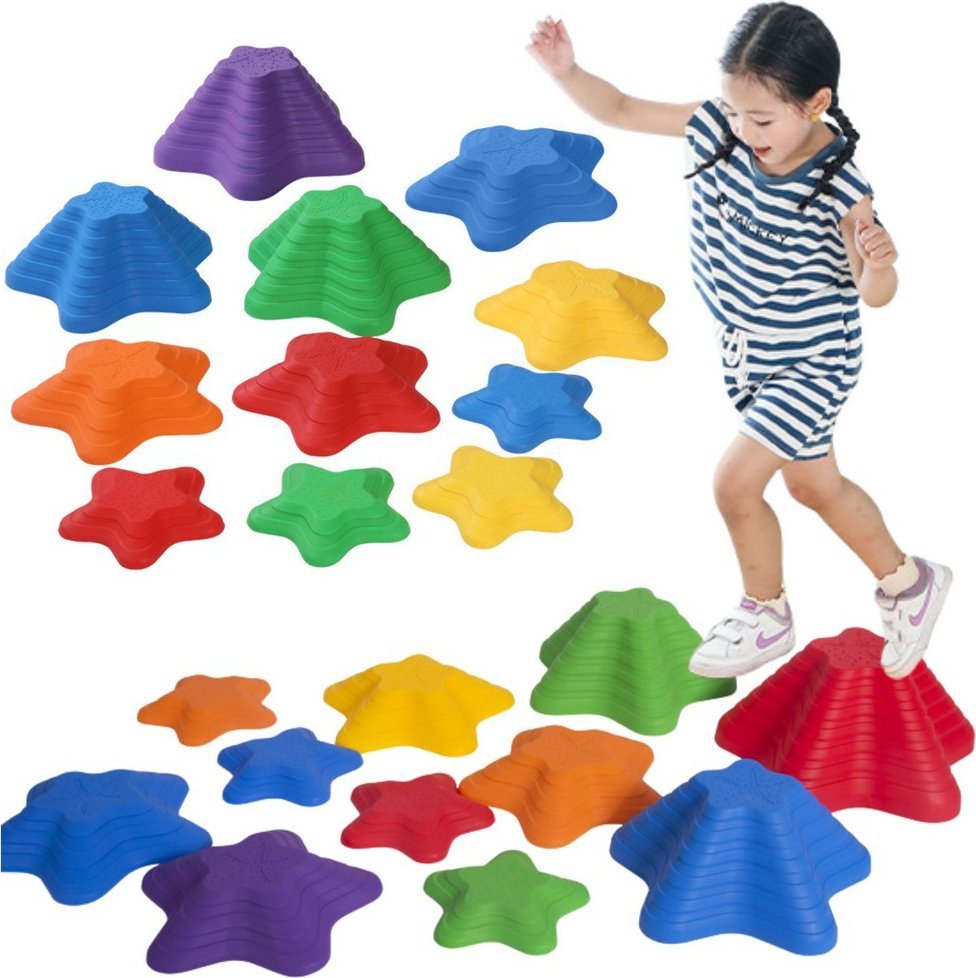 Ścieżka Sensoryczna Kamienie 3 Rozmiary 6 Kamieni Kolorowe LEAN Toys