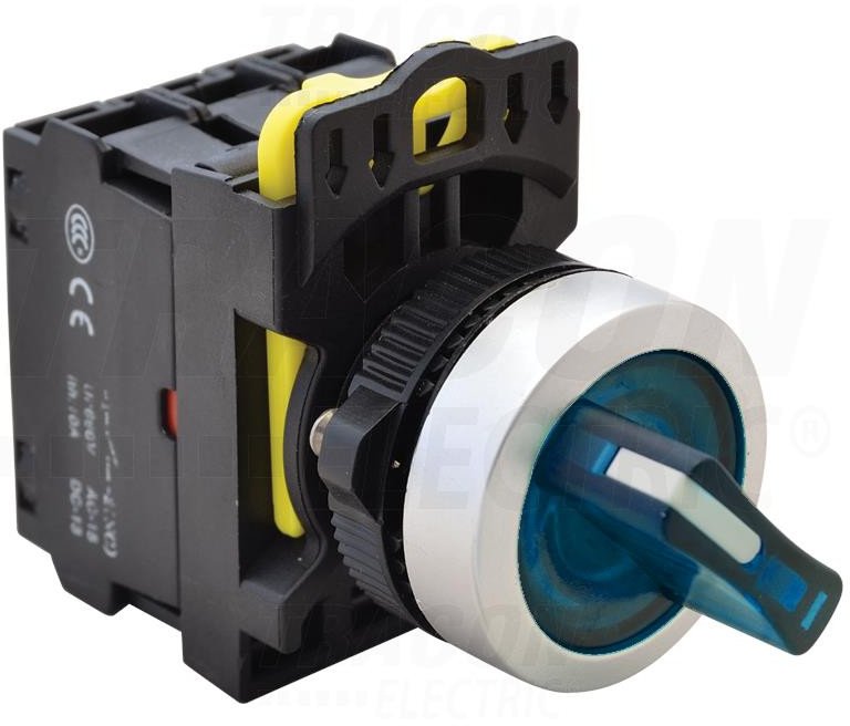 Przełącznik pokrętny podświetlany LED, dwustanowy sprężynowy NYK3-SL24B niebieski