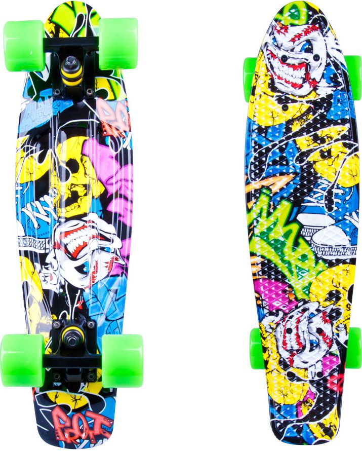 Deskorolka Worker Fiszka deskorolka Penny board Colory 22" ABEC-11 Kolor żółto-zielony (11736-3)