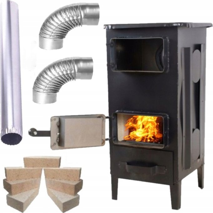 TopStoc Piec Piecyk SZAMOTOWY Koza ARES + ZESTAW RUR ATEST POLSKA produkcja