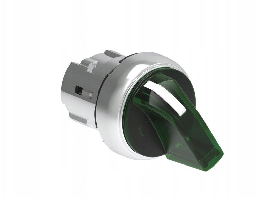 Lovato Electric Przełącznik 3 pozycyjny 1-0-2 metalowy podświetlony fi22mm pokrętło krótki Zielony LPSSL1303