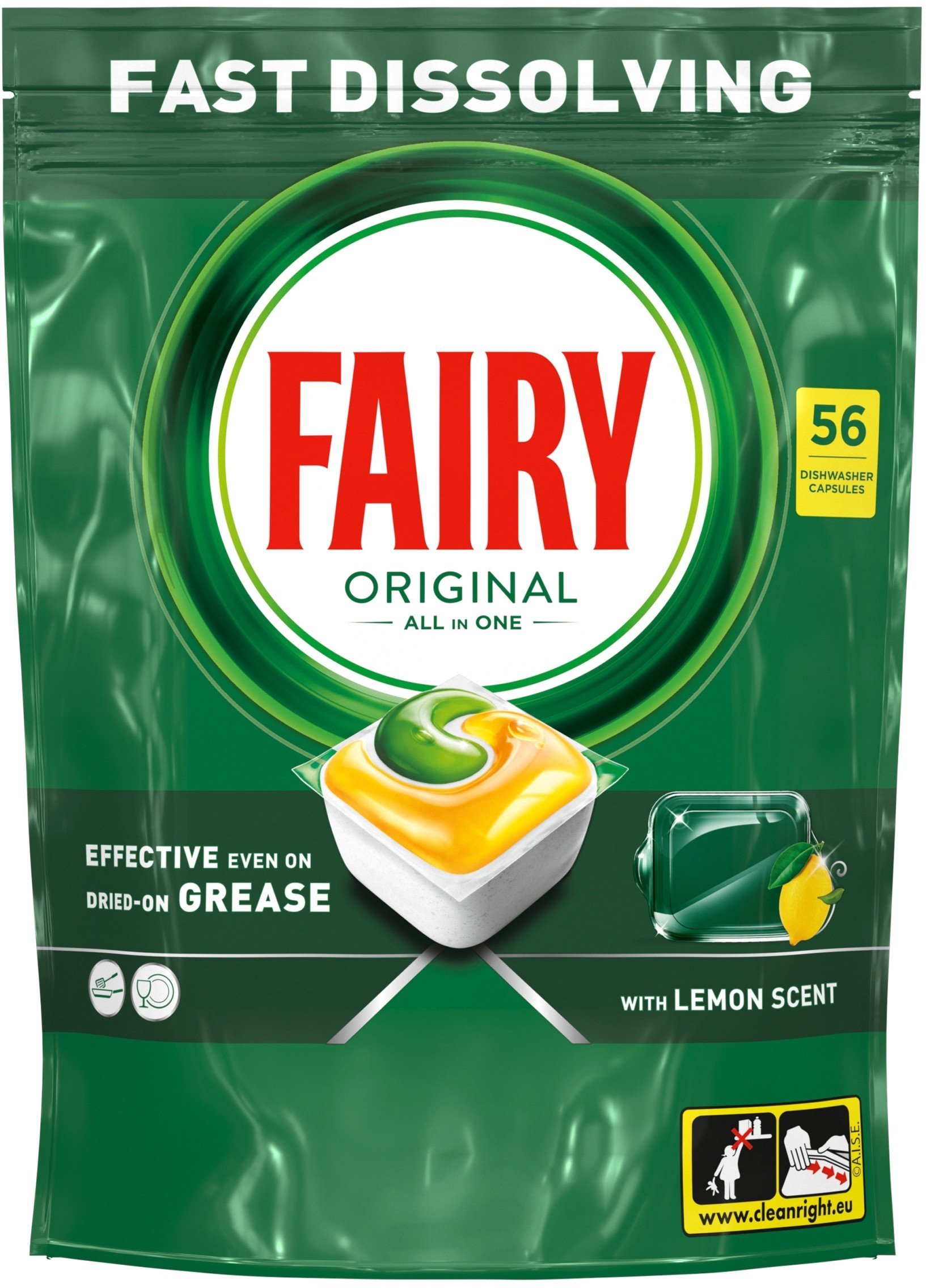 CAPS DISH FAIRY ALL IN ONE LEMON 56 PCE