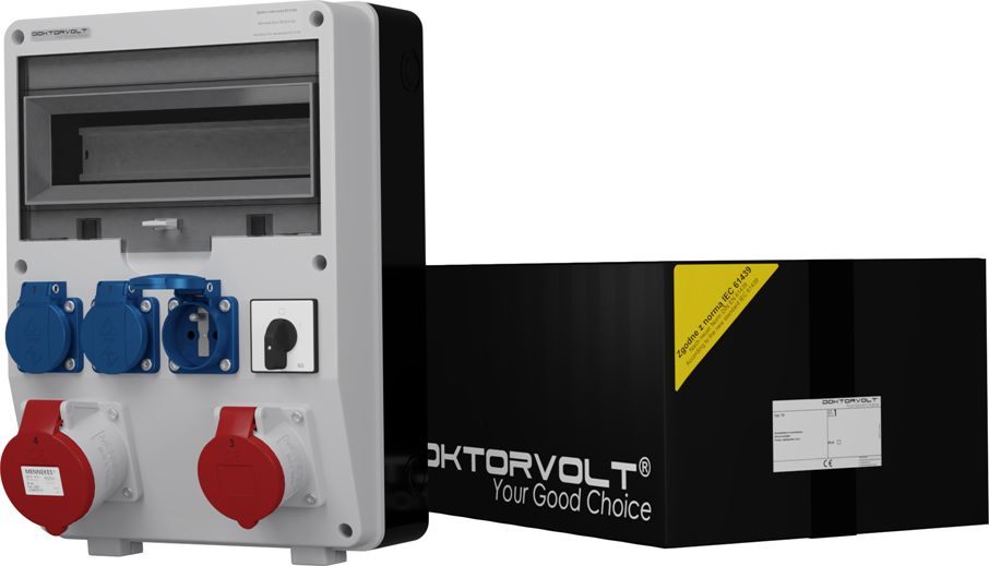 Doktorvolt Rozdzielnica budowlana z łącznikiem TD 32A 16A 3x230 gniazda Mennekes Doktorvolt 2497