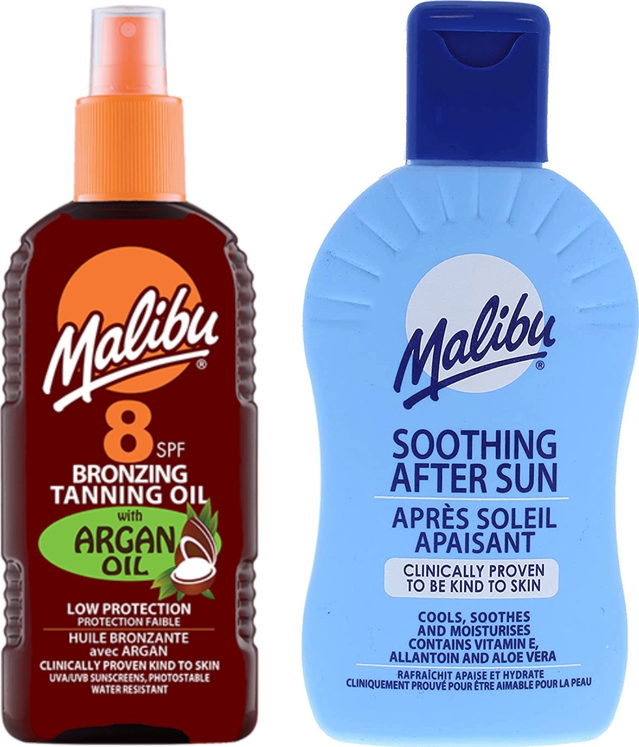 Malibu Malibu Olejek Brązujący SPF8 200ml + Balsam Po Opalaniu 200ml