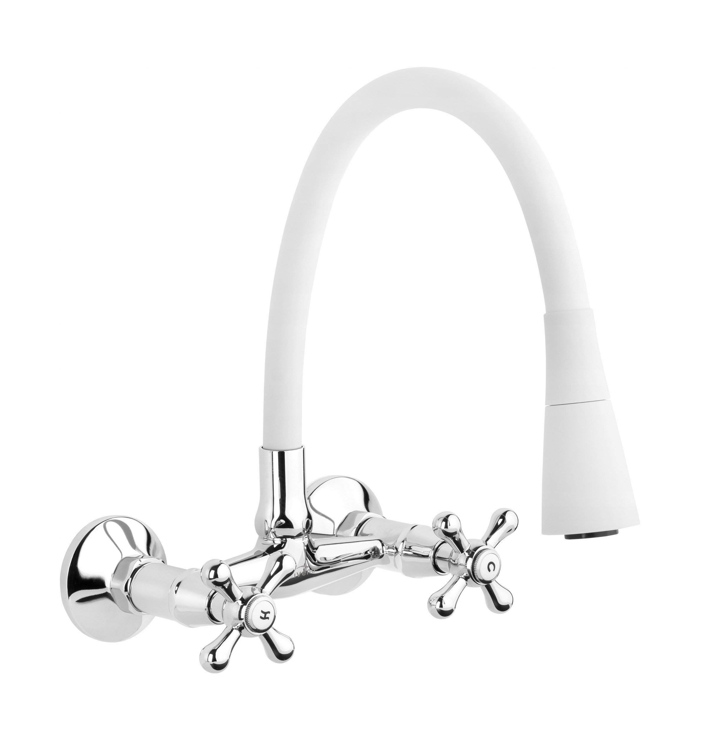 Invena bateria kuchenna ścienna Roma, biały/chrom BC-24-E2S-L