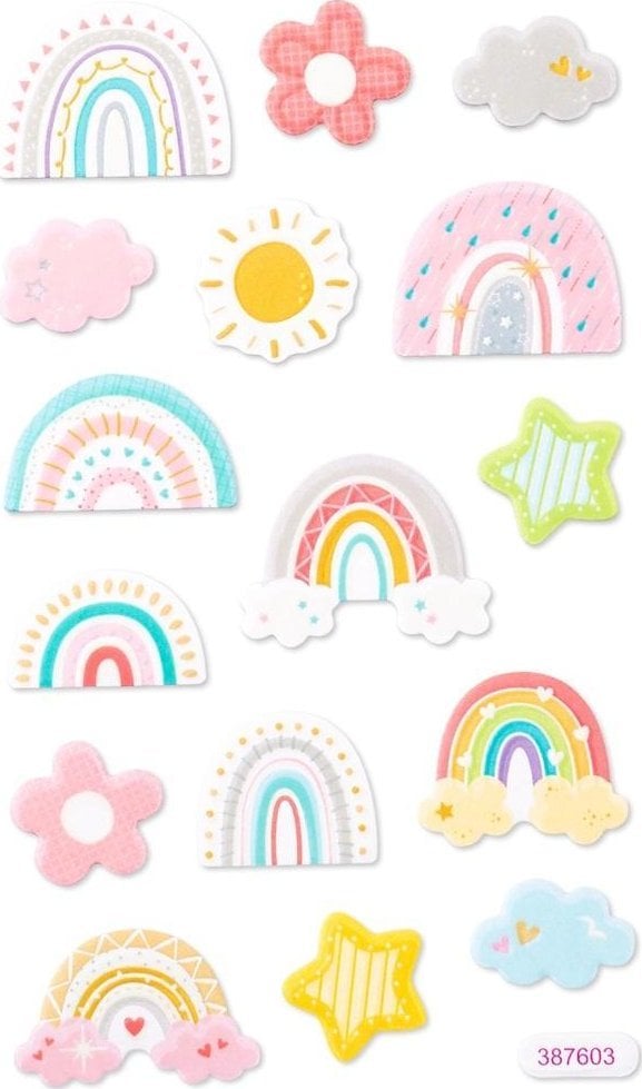 BREWIS Naklejki z pianki ¶wiec±ce w ciemno¶ci tęcza