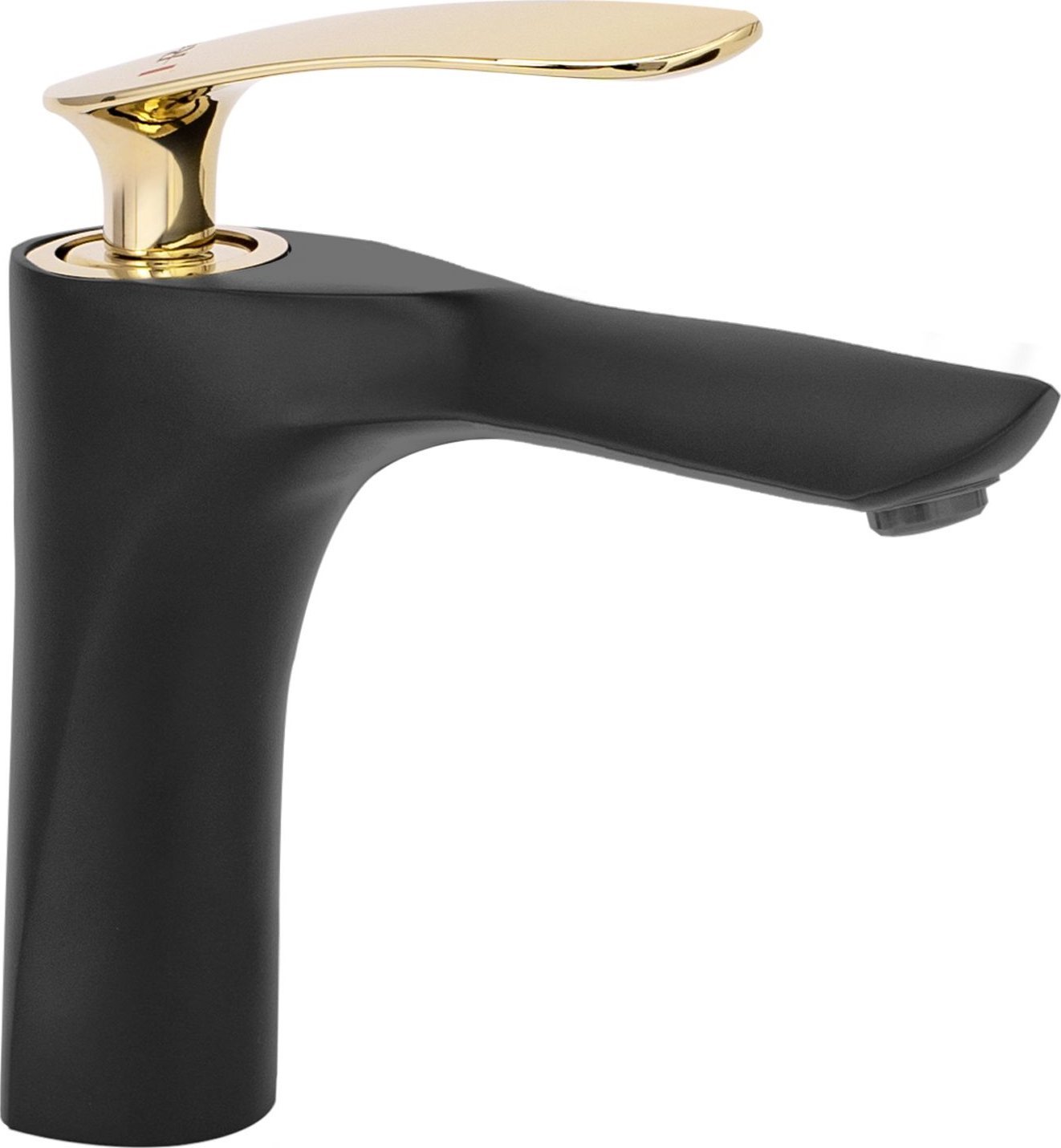 Rea Bateria Umywalkowa REA ORBIT Czarno Złota Niska