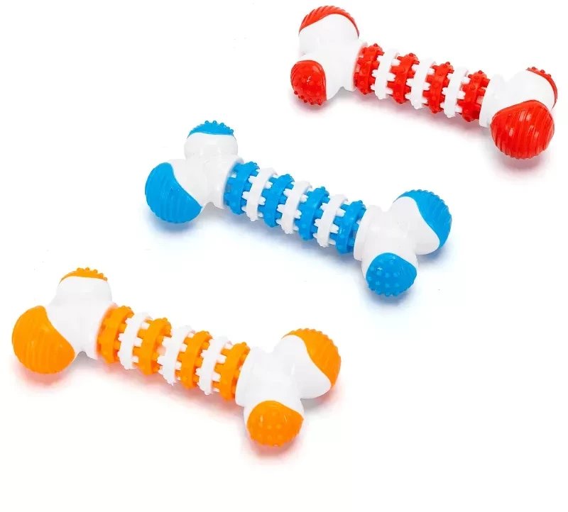 Kość dla psa gryzak kolorowa gumowa zabawka do czyszczenia zębów