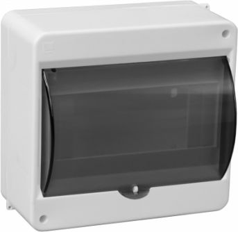 Pawbol Rozdzielnica modułowa 1x8 natynkowa z szybką dymną IP30 S-8 (C.2069)