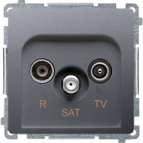 Kontakt-Simon Simon Basic Gniazdo antenowe RTV/SAT końcowe srebrny mat BMZAR-SAT1.3/1.01/43 WMUA-03018z-4011 - WMUA-03018z-4011