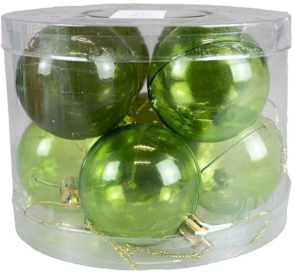 Bombki transparentne zielone 8szt