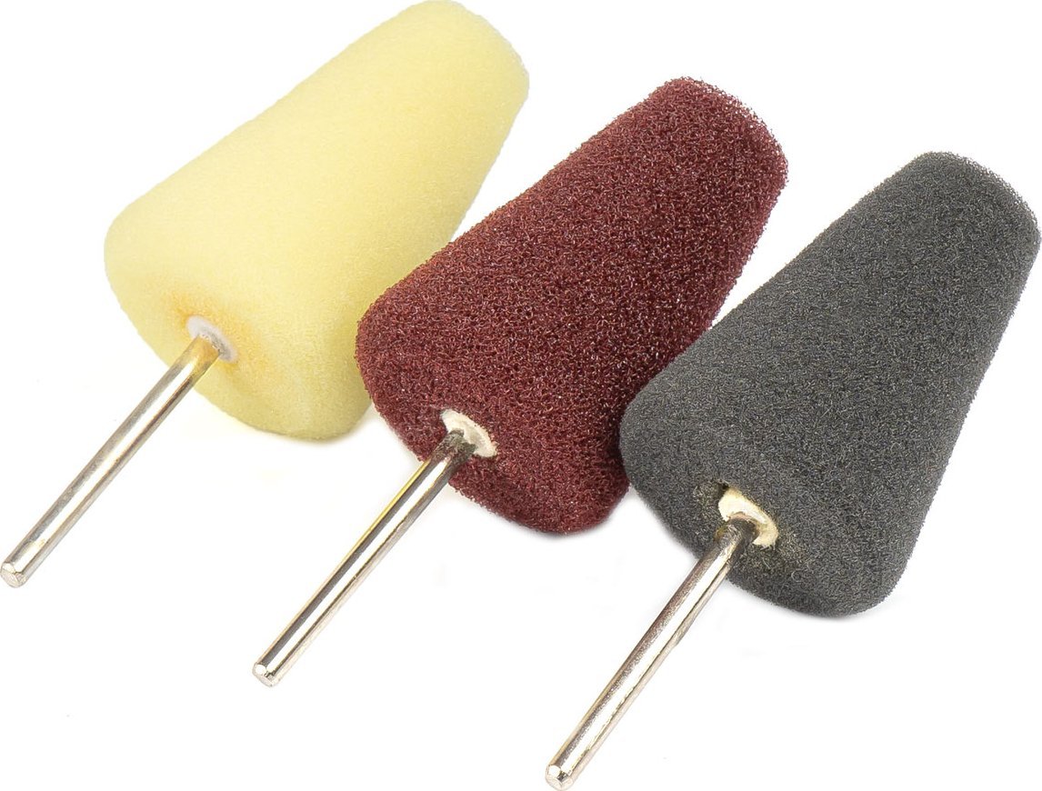 AMiO Gąbki pady polerskie mini zestaw do polerowania stożek stożkowe 3 el. amio-03715