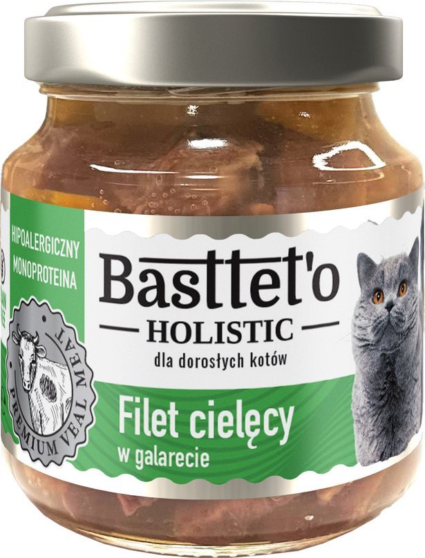 Bastteto Basttet'o Holistic filet cielęcy w galerecie dla kotów 130g