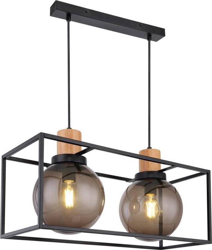 Lampa wisząca Candellux Lampa wisząca czarna metalowa dymiona 2xE27 Retro 2 32-00750