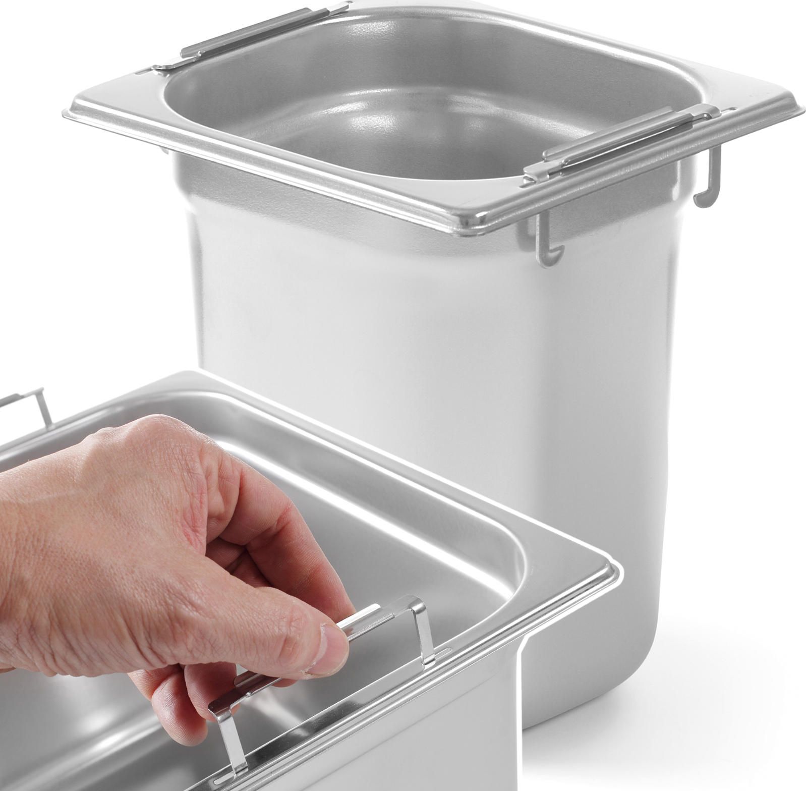 Hendi Pojemnik GN z chowanymi uchwytami stal nierdzewna GN1/6 176x162mm wys. 200mm - Hendi 803707