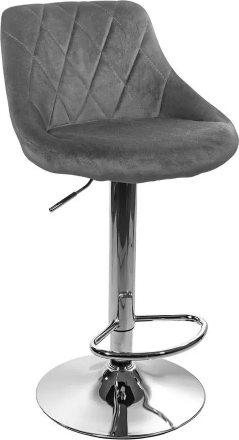 Elior Szary tapicerowany hoker welurowy z oparciem metalowa podstawa - Amadeo 3X