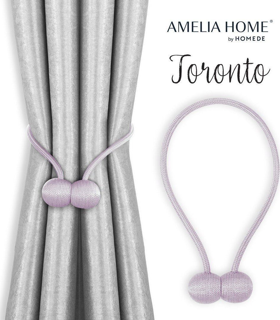 AmeliaHome Upinacze do zasłon AH TORONTO MAUVE 2PCS