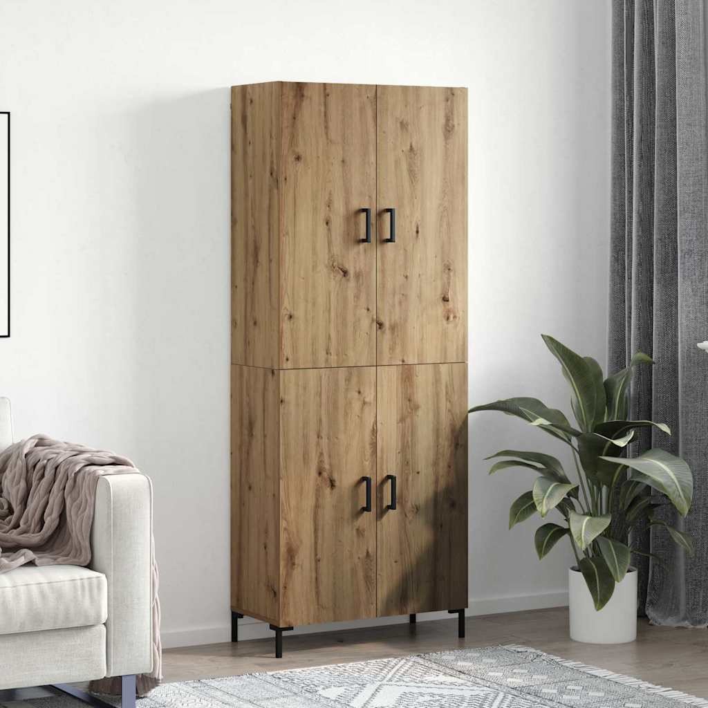 vidaXL Highboard dąb artisan 69.5 x 34 x 180 cm