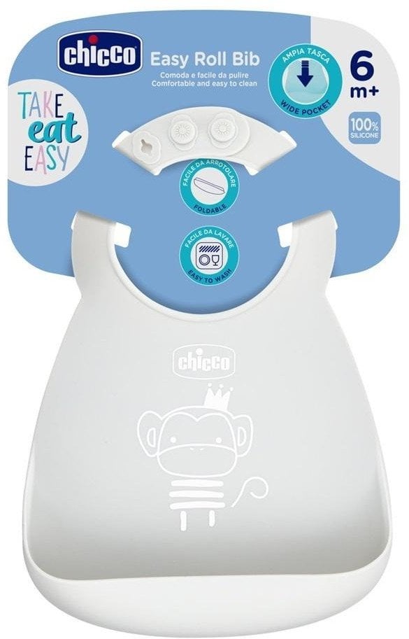 CHICCO-102193 ŚLINIAK SILIKONOWY SZARY