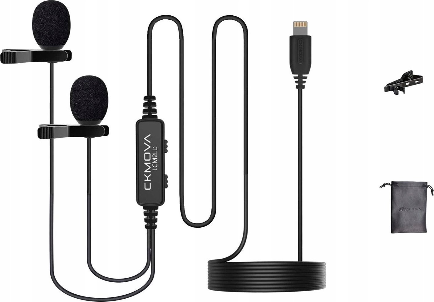 Mikrofon CKMOVA CKMOVA LCM2LD - podwójny mikrofon krawatowy na Lightning