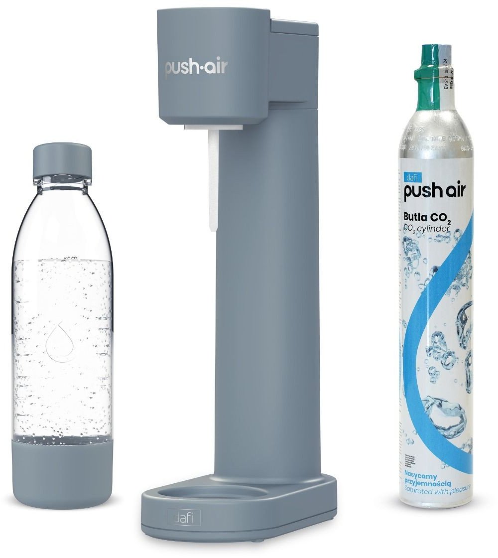 Saturator Dafi PushAir + butelka + gaz Stalowy