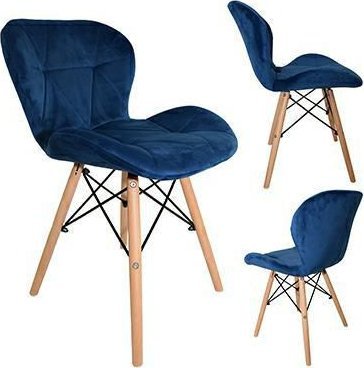 kontrast Krzesło do jadalni nowoczesne ZOE granatowe