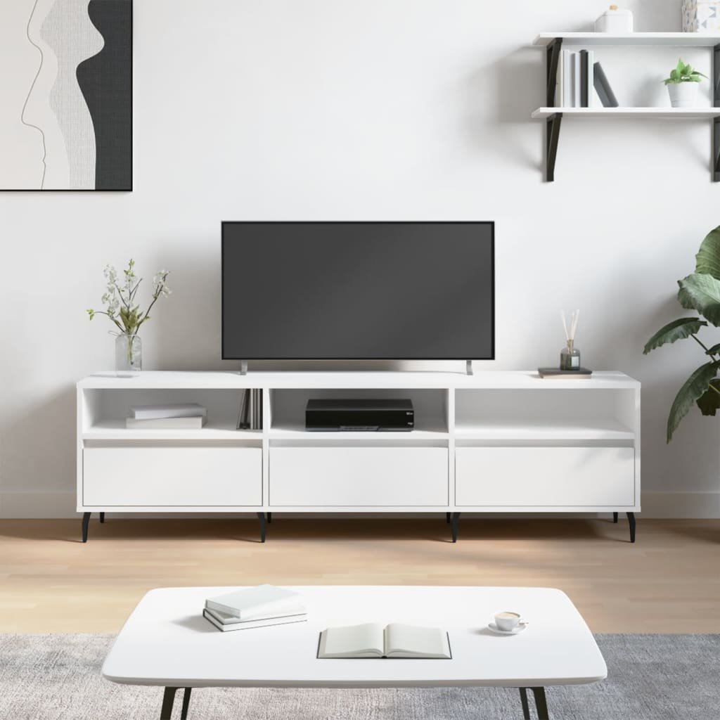 vidaXL Szafka pod TV, biała, 150x30x44,5 cm