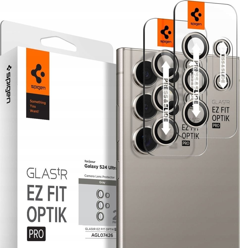 Spigen Glass tR EZ Fit Optik Pro 2 Pack, gray - Samsung Galaxy S24 Ultra