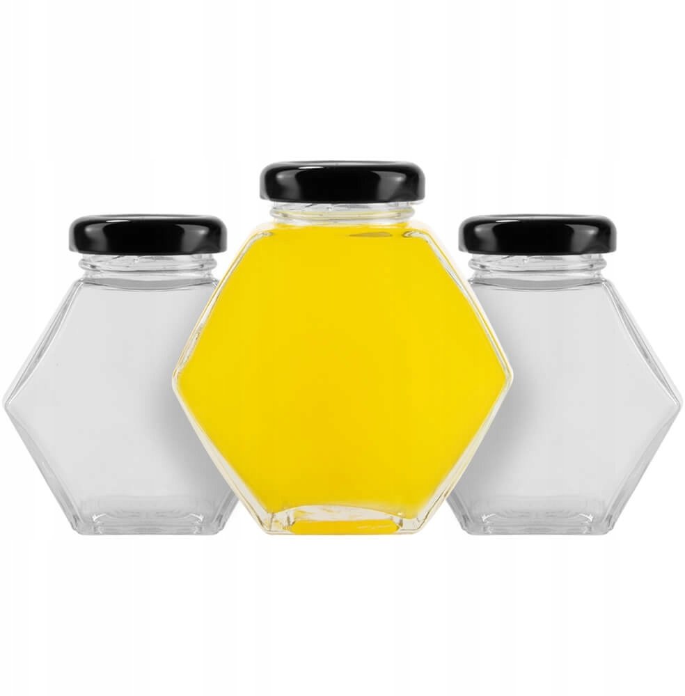 12X HEKSAGON SŁOIK SZKLANY OZDOBNY 100ML DŻEM PRZYPRAWY