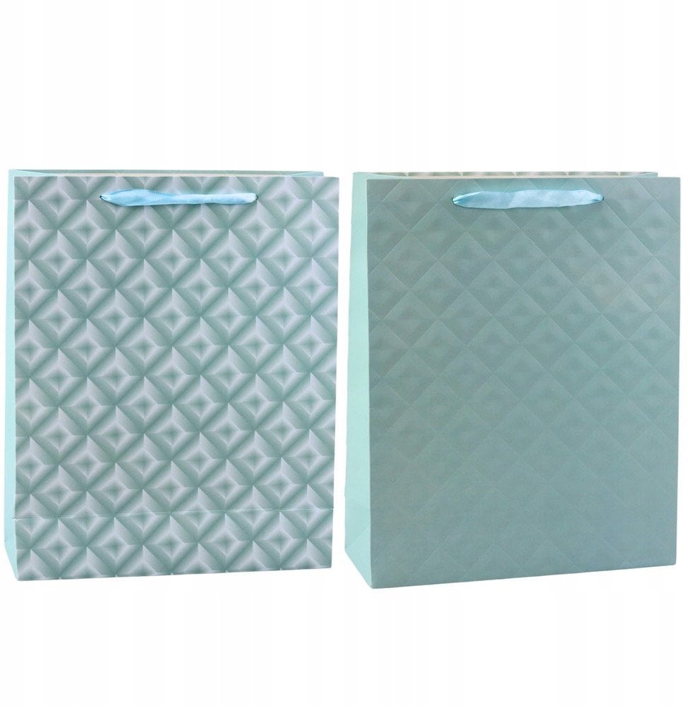 Torba Prezentowa Z Tłoczeniem Błękitna Turkusowa 32 x 26 x 10cm