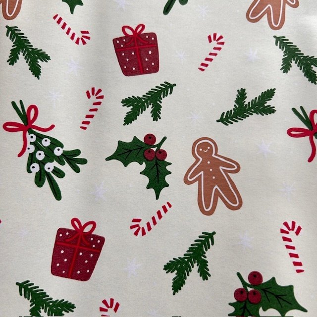 Fastima Papier do pakowania beżowy świąteczny ciasteczka 70cmx2m 344m70