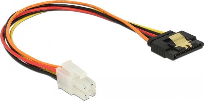 Delock SATA 15-pin - 4-pin, 0.2 m, Pomarańczowy (85519)