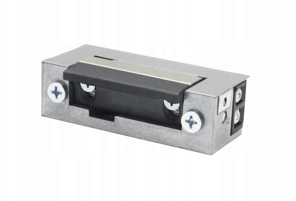 SCOT Elektrozaczep ES1-004, do bram, ze stalowym zaczepem, z wyłącznikiem (blokadą) oraz z pamięcią 12V AC/DC