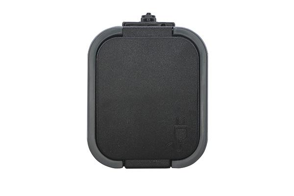 Abex Gniazdo wtyczkowe pojedyncze, natynkowe 2P+Z, bryzgoodporne z klapką IP44, szaro czarne NT-16B2