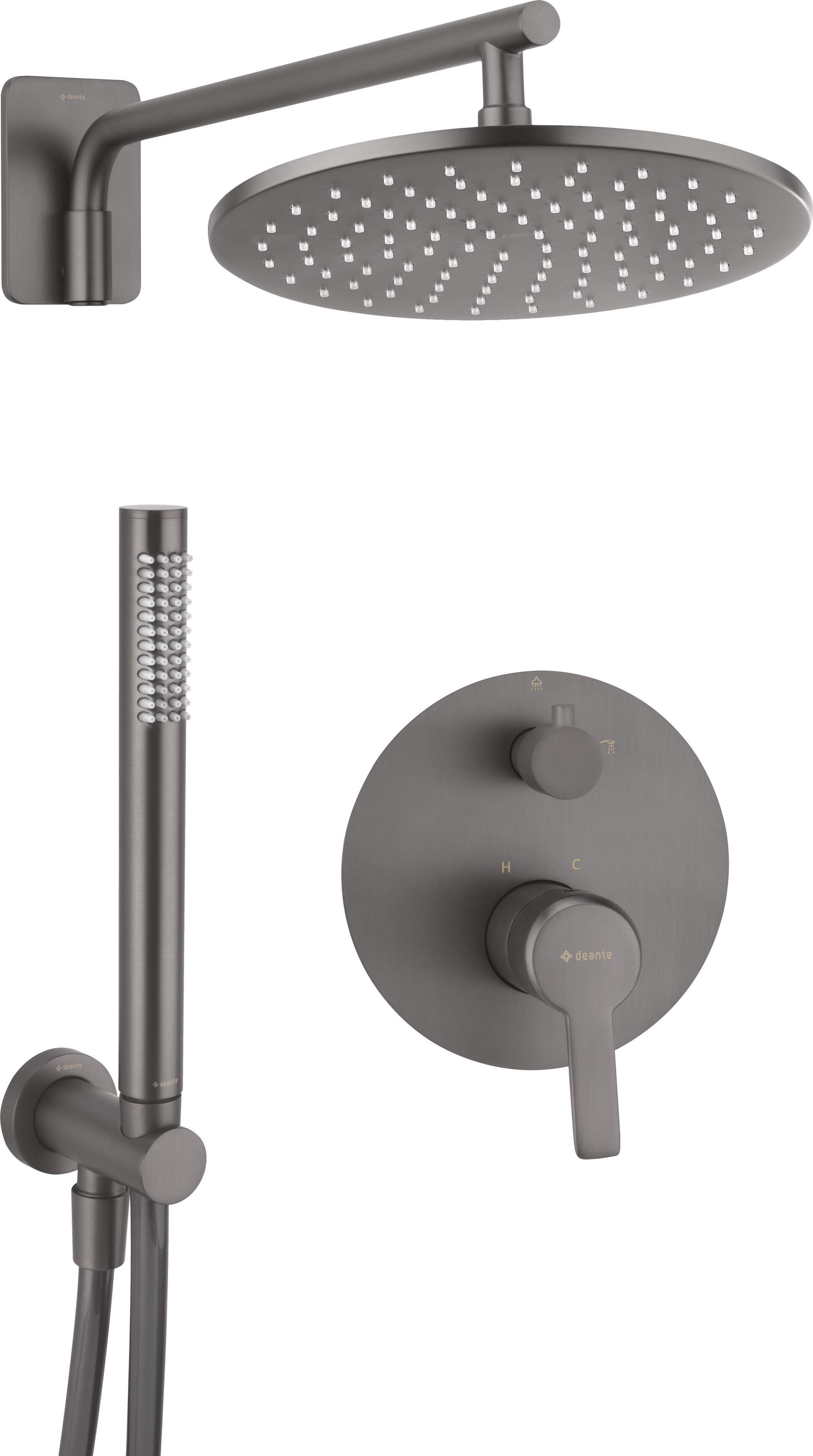 Zestaw prysznicowy Deante Deante Arnika Titanium Komplet podtynkowy