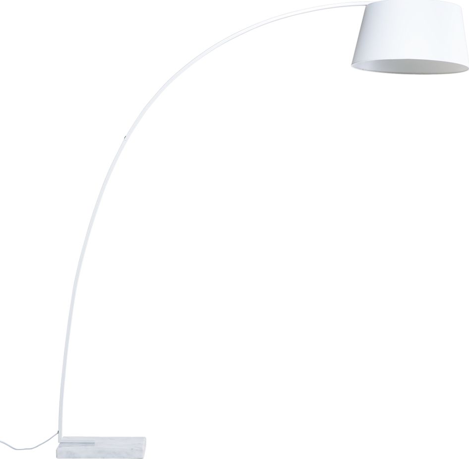 Lampa podłogowa Beliani Lampa podłogowa metalowa biała BENUE