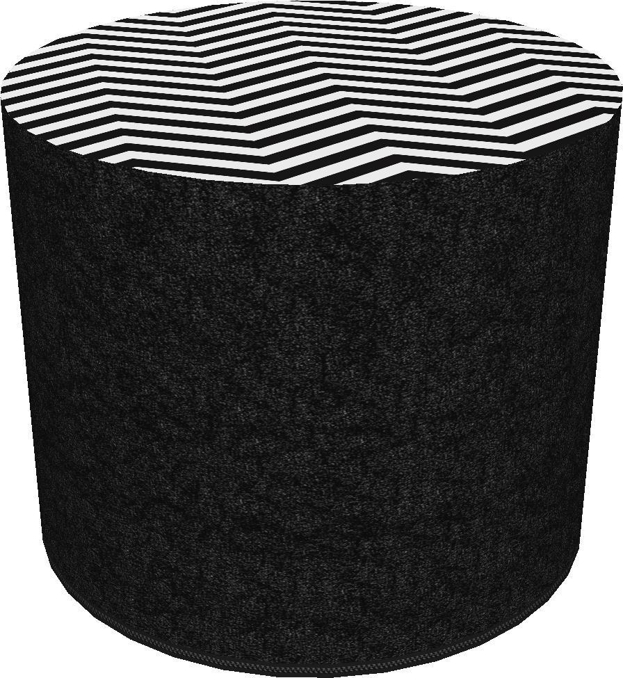 Bertoni-arco Okrągła pufa dekoracyjna - ZIGZAG