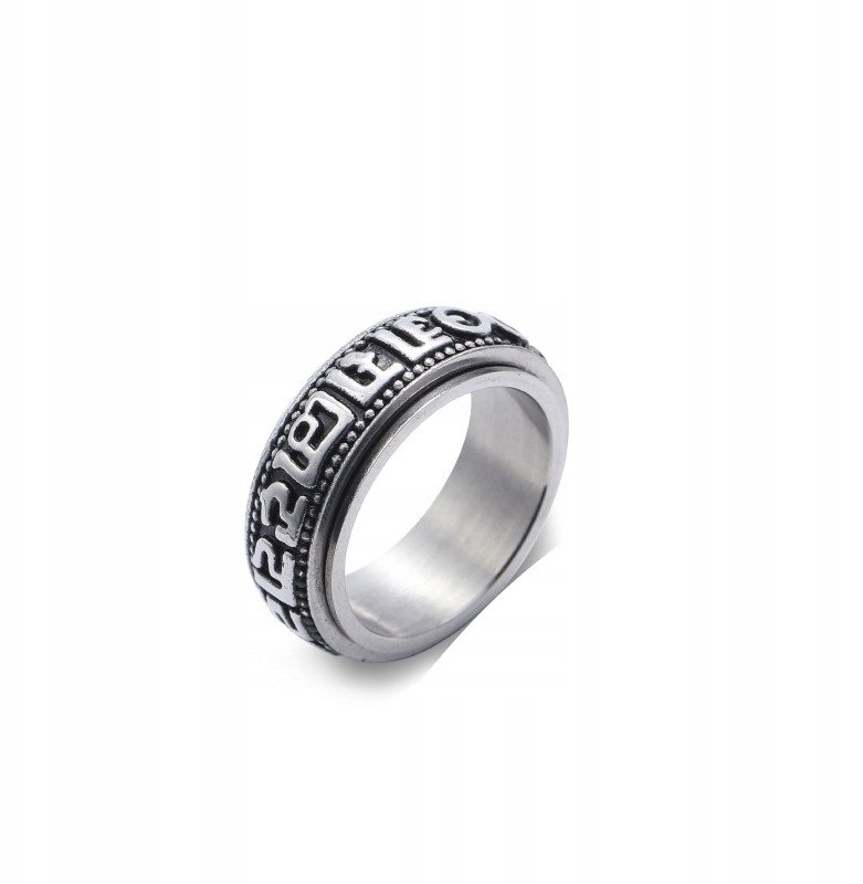 PIERŚCIEŃ SYGNET Tybetański Mnicha z MANTRĄ 473