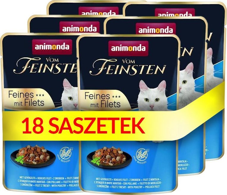 Animonda ANIMONDA Cat Vom Feinsten Adult Drób + filet z mintaja saszetka 18x85g