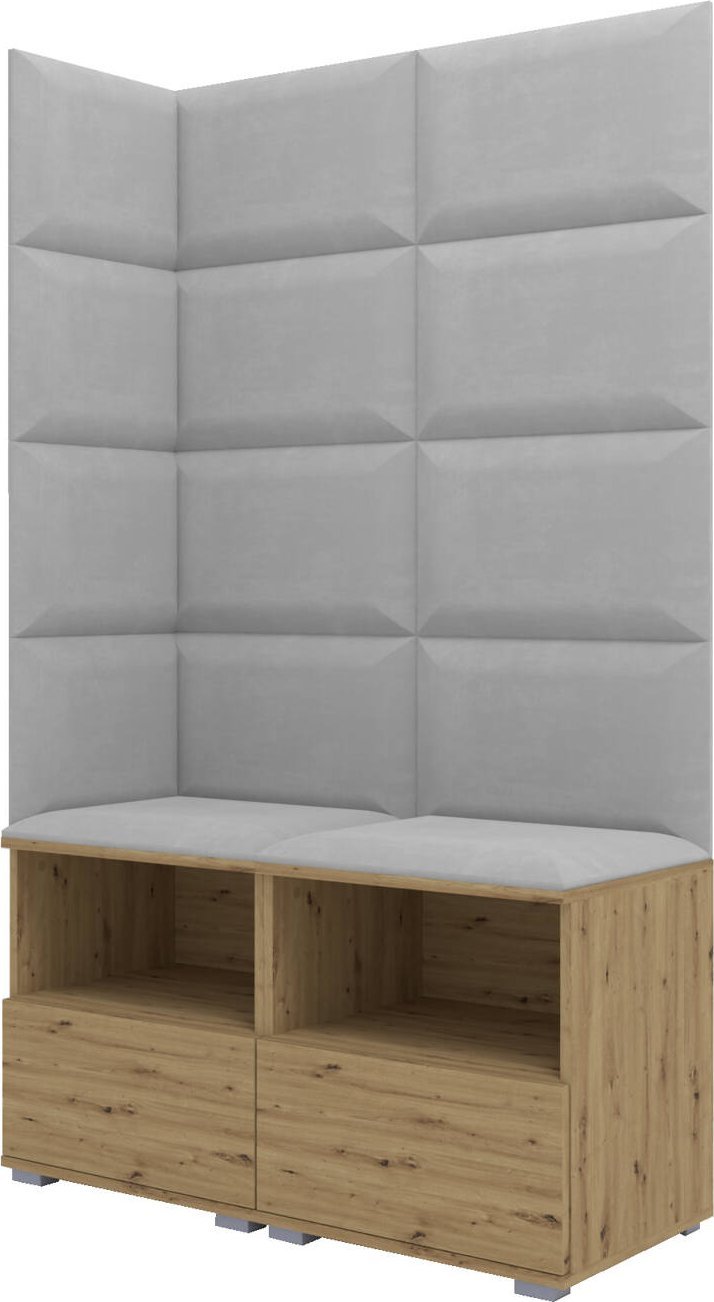 Ravio Tapicerowana garderoba Nela V - kolor dąb artisan + tkanina Trinity 32