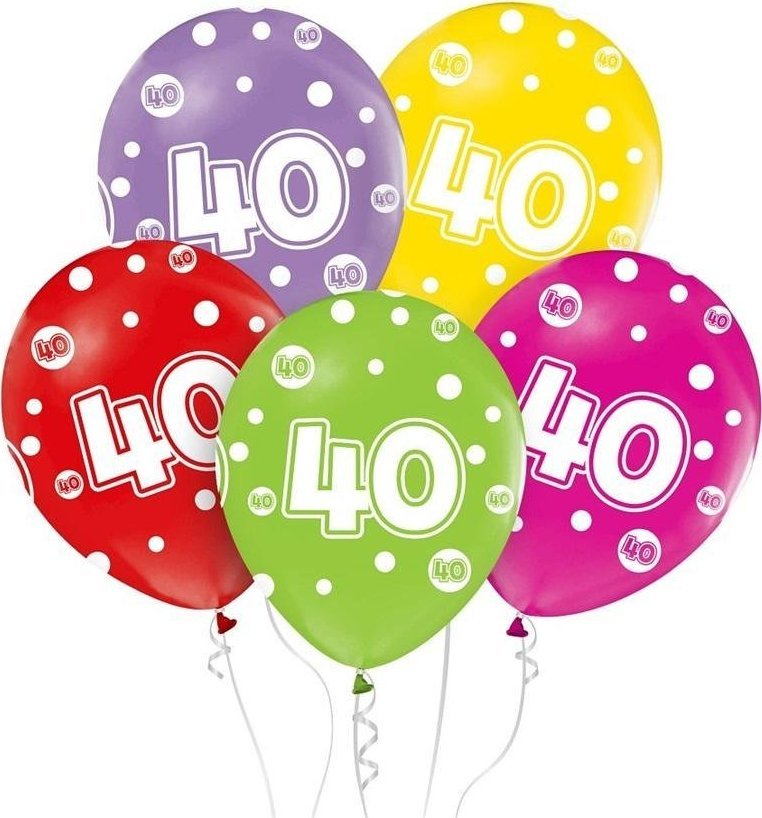 GoDan Balony liczba 40 urodziny 30cm 5szt