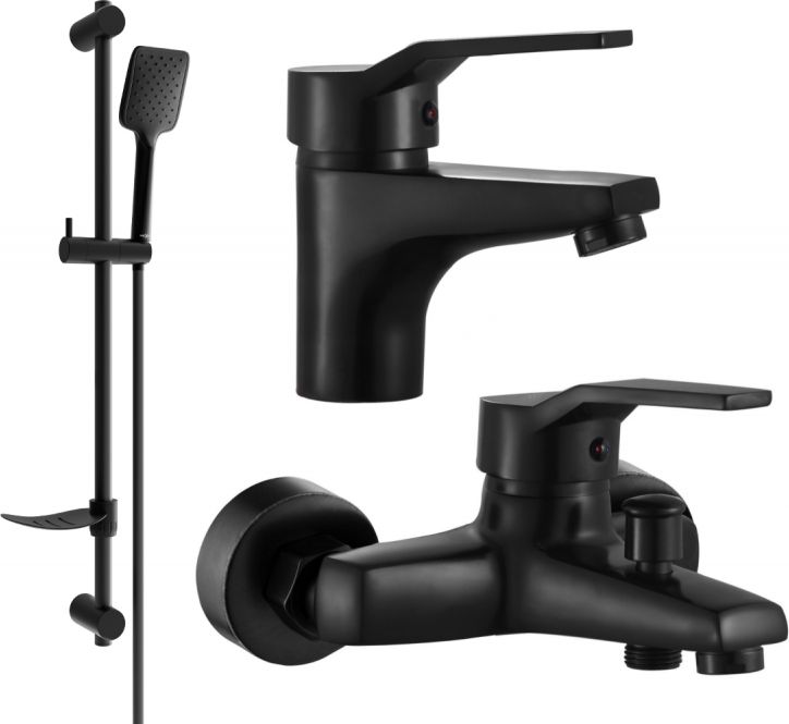 Mexen Mexen Caro DF62 zestaw wannowy, czarny - 746603DF62-70